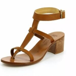 K Jacques Christobal Stacked heels sandals sz 38 brown natural leather